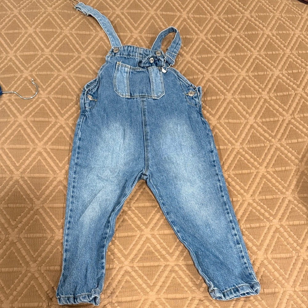 Zara Classic Blue Denim Overalls